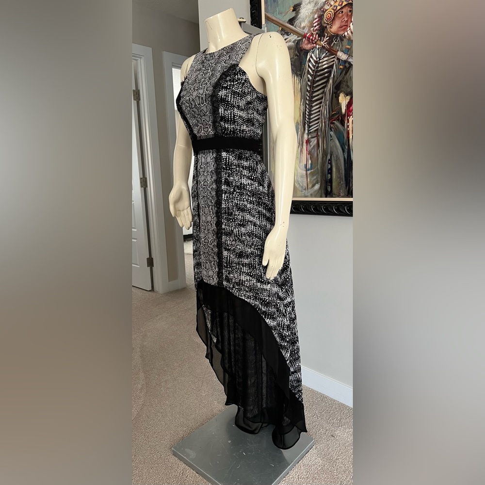 NEW BCBGMaxAzria “Sienna” Black & Gray High-Low Dress – Size 0 - Picture 6 of 16